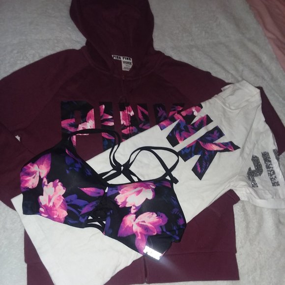 V.S.PINK 3 PIECE SET ,BLING ! Great condition ! - Picture 1 of 15